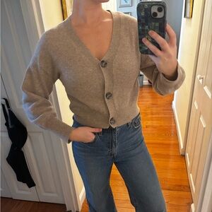 100% Cashmere Women's Brown Cardigan Sweater